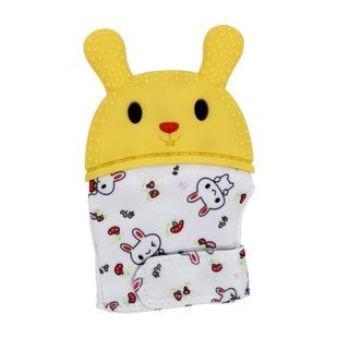Прорезыватель-перчатка для детей "Зайчик" MGZ-0404 (Yellow), с липучкой для фиксации