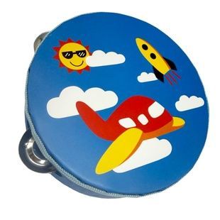 Игрушка деревянная Бубен "Самолетик" (MD 0367-61), диаметр 15 см