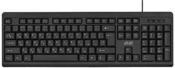 Клавіатура 2E KS108, Black, мембранна, UKR/EN, USB, захист від вологи, 1.5 м (2E-KS108UB_UA)