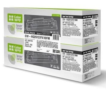 Картридж HP 12A (Q2612A), Black, LJ 1010/1020/1022/3015/3020/3030/3050/3055, ColorWay, Dual Pack (CW-HQ2612/FX10FM), 2000 стр