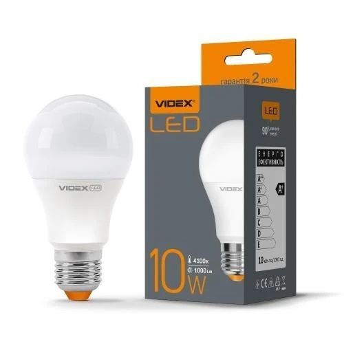 Лампа світлодіодна E27, 10 Вт, 4100K, A60, 1000 Лм, Videx, 220V (VL-A60e-10274)
