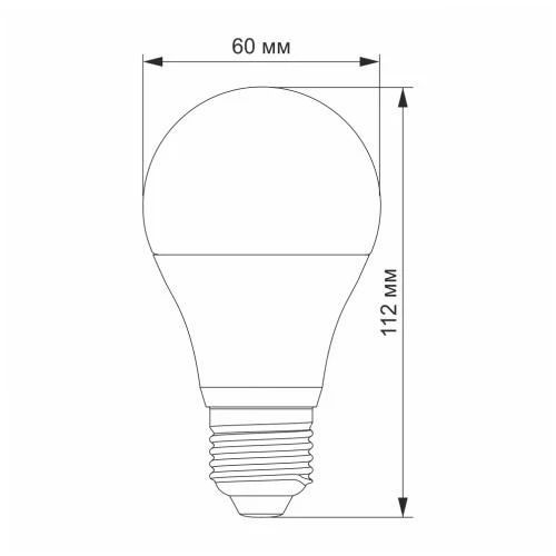 Лампа світлодіодна E27, 10 Вт, 4100K, A60, 1000 Лм, Videx, 220V (VL-A60e-10274)