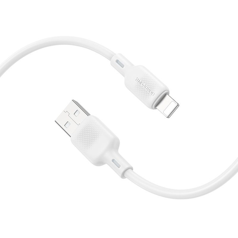 Дата-кабель Borofone BX113 Lenny USB-Lightning 2.4A 1м Білий