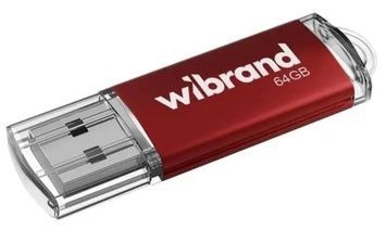 Флеш накопичувач USB 64Gb Wibrand Cougar, Red, USB 2.0 (WI2.0/CU64P1R), Ударостійкий корпус, Алюміній / Пластик, 64 ГБ, Моноблок