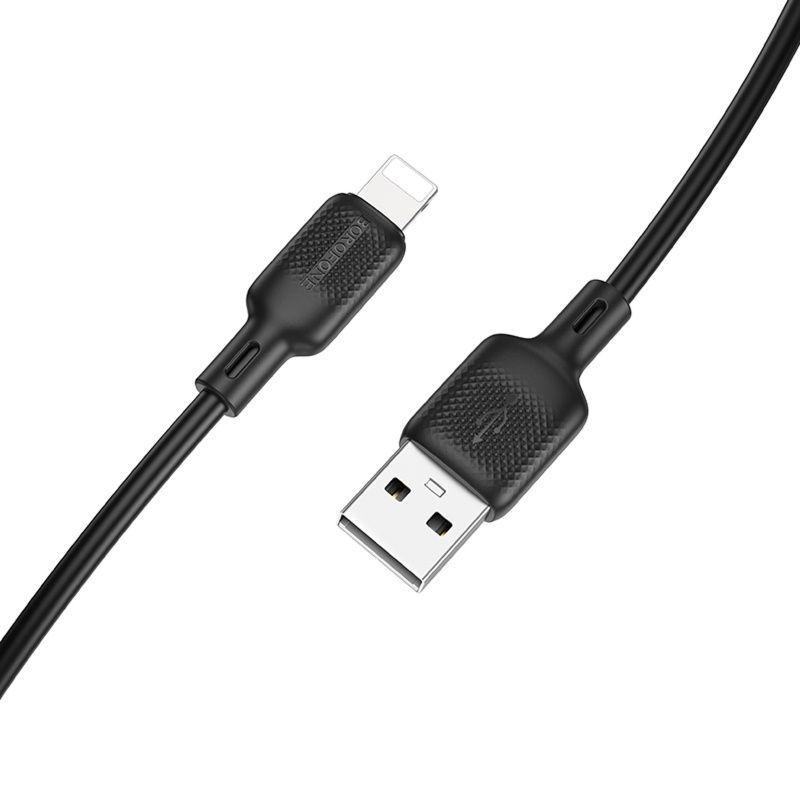 Дата-кабель Borofone BX113 Lenny USB-Lightning 2.4A 1м Черный