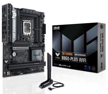 Материнская плата LGA1851, Asus TUF GAMING B860-PLUS WIFI, WiFi 7, 4xSATA3, Realtek 7.1, 1xPCI-E 5.0 x16, 1xPCI-E 4.0 x16, 1xPCI-E 4.0 x1, 4xDDR5, HDMI/DP/Type-C, ATX, Realtek 2.5Gb, B860, Bluetooth 5.4, 3xM.2