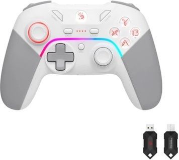 Геймпад Bloody GPW70, White/Grey, 600 mAh, для ПК / PS3 / Switch / Android, подвійна вібрація, бездротовий (USB 2.4GHz)
