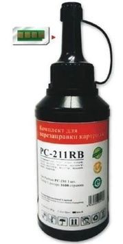 Комплект для заправки картриджа Pantum PC-211PRB, Black, 1 x тонер + 1 x оновлений чіп 1600 копій (для моделей 2023), M6500, P2200/2207/2507