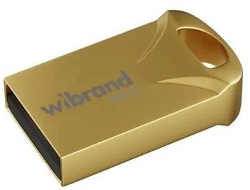 Флеш накопичувач USB 64Gb Wibrand Hawk, Gold, USB 2.0 (WI2.0/HA64M1G), Компактний розмір, Метал, 64 ГБ, Моноблок