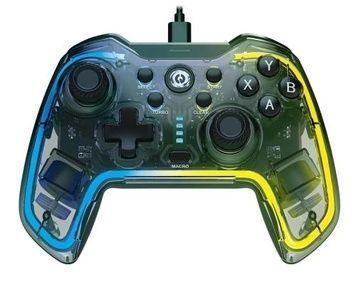 Геймпад Canyon GP-02 "Brighter", Blue/Yellow, для ПК / PS3 / Android / Nintendo Switch, 2 м (CND-GP02), 22 кнопки (12 програмованих), RGB підсвічування, подвійна вібрація