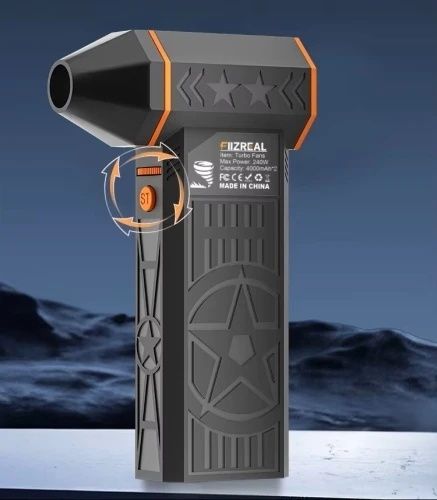 Вентилятор ручний Fiizreal X50, Black, акумулятор 59.2 Wh, швидкість до 130 000 RPM, 270 г, 2 насадки в комплекті, 240 Вт, Type-C