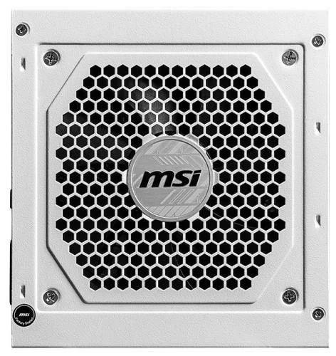 Блок живлення 850 Вт, MSI MAG A850GL PCIE5, модульний, 12 см FBD, White, Active PFC, 4xMolex / 8xSATA / 1x16-pin / 4x6+2-pin / 2x4+4-pin / 1x20+4-pin, 80+ Gold, захист OCP/OVP/OPP/OTP/SCP/UVP