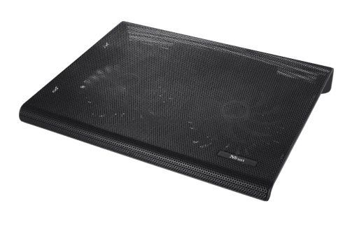 Підставка для ноутбука до 17" Trust Azul, Black, 640 г (20104), 2x12.5 см вентилятори, сітчасте металеве верхнє покриття, блакитне LED підсвічування, 360х280х50 мм
