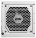 Блок живлення 850 Вт, MSI MAG A850GL PCIE5, модульний, 12 см FBD, White, Active PFC, 4xMolex / 8xSATA / 1x16-pin / 4x6+2-pin / 2x4+4-pin / 1x20+4-pin, 80+ Gold, захист OCP/OVP/OPP/OTP/SCP/UVP