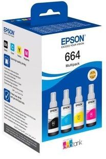 Комплект чорнила Epson 664, Black / Cyan / Magenta / Yellow, 4x70 мл (C13T66464A), L3050/3060/3070, для L100/110/120/1300/132/200/210/222/300/312/350/355/362/364/366/382/386/456/486/550/555/566
