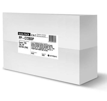 Картридж Canon 728, Black, 2100 стр, PrintPro, MF4410/4430/4450/4550/4570/4580, Dual Pack (PP-C728DP)