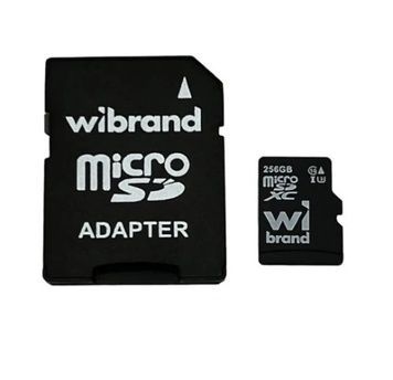 Карта пам'яті microSDXC, 256Gb, Class10 UHS-I U3, Wibrand, SD адаптер (WICDHU3/256GB-A)