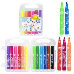 Фломастеры "Water color pen" 12 цветов (Blue), набор в пластиковом боксе, артикул 229-12