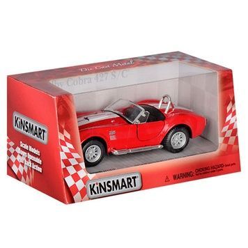 Детская коллекционная машинка, инерционная, красная, SHELBY COBRA KT5322W