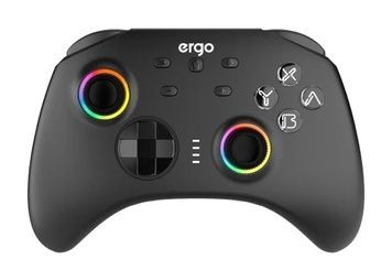 Геймпад Ergo GG04BT, Black, вібрація, для ПК / Nintendo Switch / Android TV, RGB підсвічування, бездротовий (Bluetooth 5.0) / Type-C, 8 кнопок / 2 стіка / D-Pad, 600 mAh