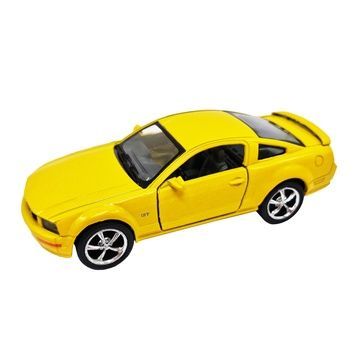 FORD MUSTANG GT 2006 Kinsmart КТ5091, желтого цвета, масштаб 1:42