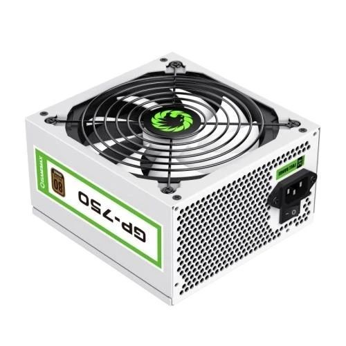 Блок живлення 750 Вт, GameMax GP-750, White, 3xMolex / 7xSATA / 4x6+2-pin / 1x4+4-pin / 1x20+4-pin, 80+ Bronze, Active PFC, 14 см, захист OVP / UVP / SIP / OCP / OLP / OPP / SCP