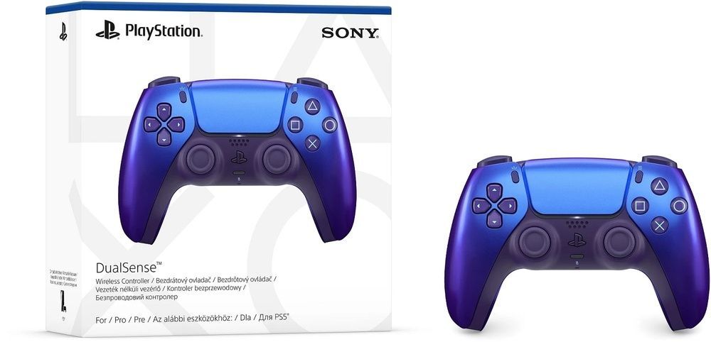 Геймпад Sony PlayStation 5 DualSense, Chrome Indigo, подвійна вібрація, комбіноване, Bluetooth / USB Type-C, PC, PS4, PS5, Android, iOS