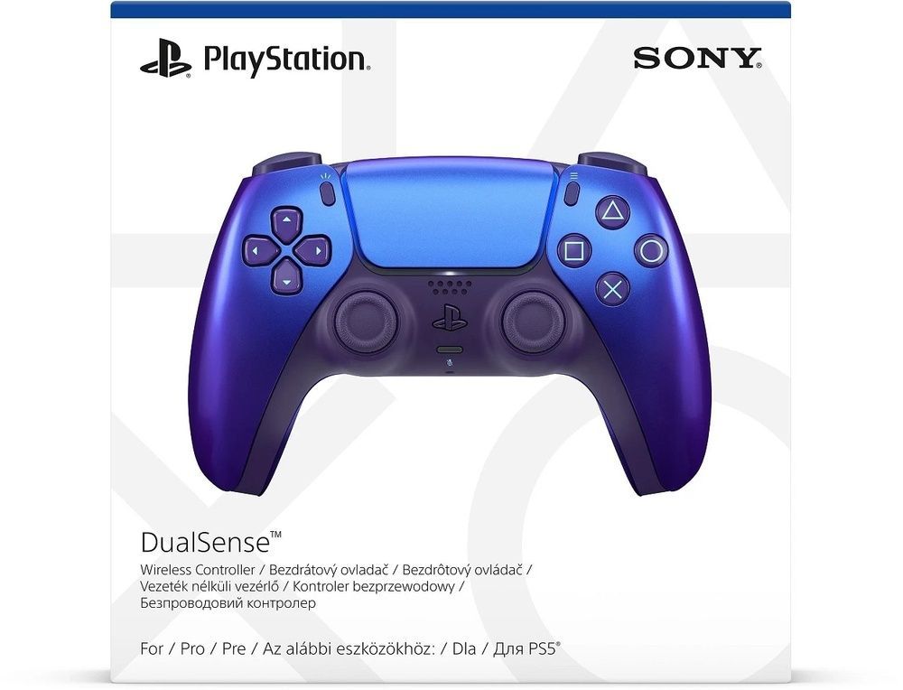 Геймпад Sony PlayStation 5 DualSense, Chrome Indigo, подвійна вібрація, комбіноване, Bluetooth / USB Type-C, PC, PS4, PS5, Android, iOS