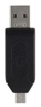 USB кардрідер STLab U-375 (microUSB / USB 2.0 - microSD / SD), чорний