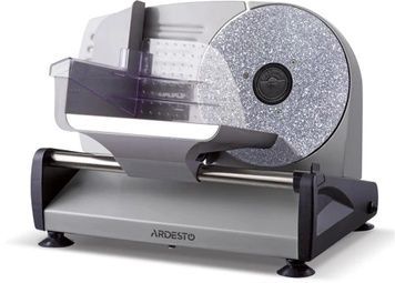 Слайсер Ardesto SDK-250S, 250 Вт, лезо з нерж. сталі діаметром 19 см, метал. корпус, регулювання товщини нарізки від 1 до 15 мм