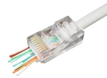 Конектор RJ45, UTP, модульна вилка з наскрізними отворами, позолочені контакти (LC-PTU-01/100), Cablexpert, 100 шт