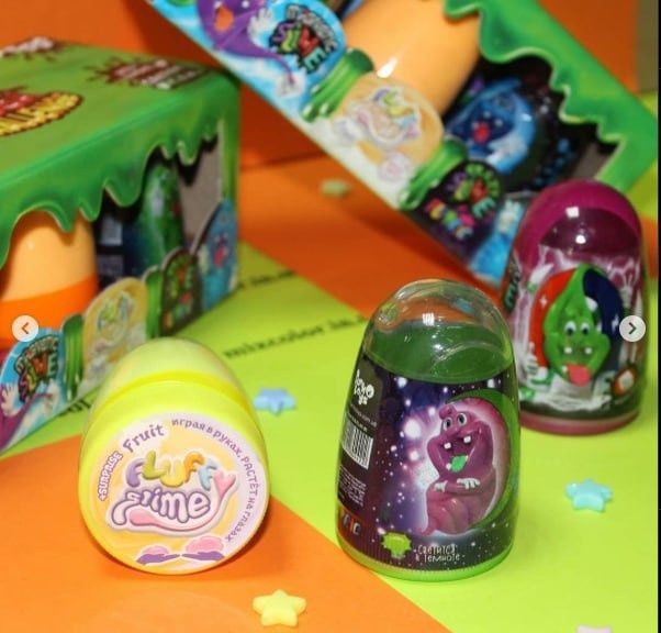 Масса для лепки "3 в 1" Magnetic Slime, Fluffy Slime, Crazy Slime Fluoric (SLM-14-01U) цвета в ассортименте