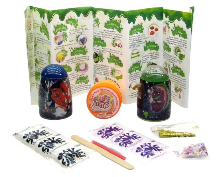 Масса для лепки "3 в 1" Magnetic Slime, Fluffy Slime, Crazy Slime Fluoric (SLM-14-01U) цвета в ассортименте