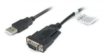Адаптер USB Cablexpert, Black, 1.5 м (UAS-DB9M-02), USB 2.0 - RS-232 (COM)