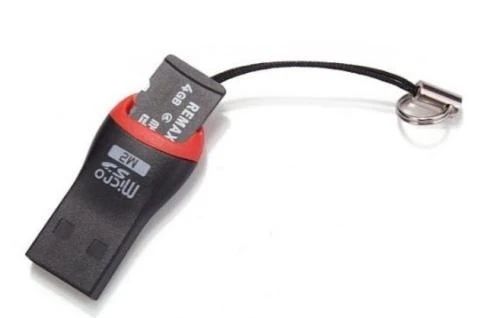 USB кардридер STLab U-374 (USB 2.0, Black/Red) для microSD