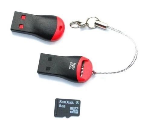 USB кардридер STLab U-374 (USB 2.0, Black/Red) для microSD
