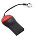 USB кардридер STLab U-374 (USB 2.0, Black/Red) для microSD