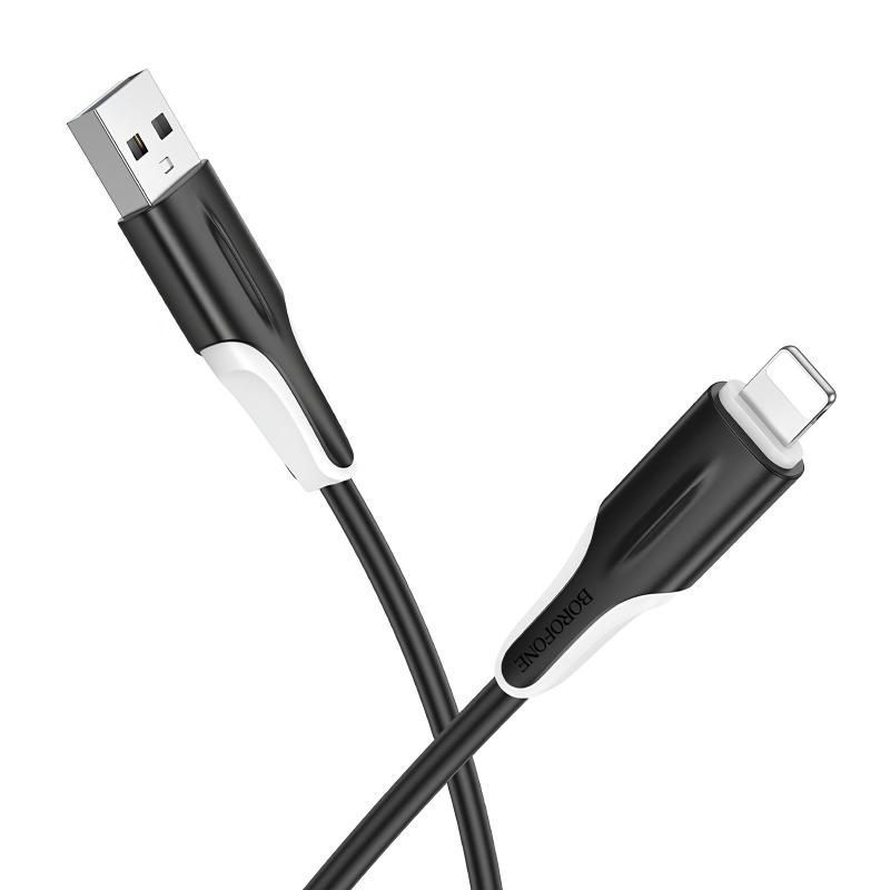 Дата-кабель Borofone BX119 New USB-Lightning 2.4A 1м Black