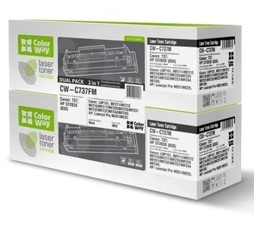 Картридж Canon 737, Black, ColorWay, MF211/212/216/217/226/229, 2400 стр, Dual Pack (CW-C737FM)