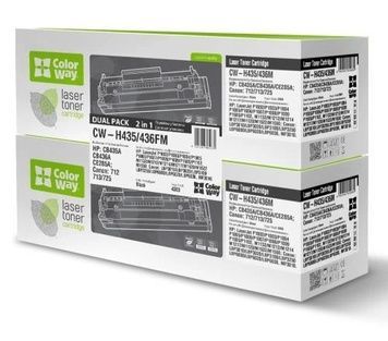 Картридж HP 35A / 36A (CB435A / CB436A), Black, ColorWay, LJ P1005/P1006/P1505, Dual Pack (CW-H435/436FM), 1500 стр