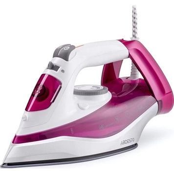Праска Ardesto IR-C2230-BUR, White/Purple, автоматичне відключення, плавне регулювання потужності пари, кераміка, мірний стакан для води, горизонтальне відпарювання, резервур 300мл, антикрапля, 2200W, захист від кальцинації, паровий удар