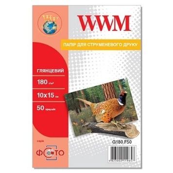 Фотобумага WWM, глянцевая, 50 л (G180.F50), 180 г/м&sup2;, A6 (10х15)