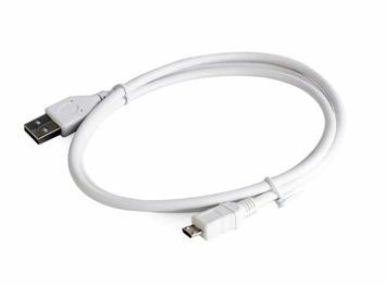 Кабель USB 2.0 AM - microUSB (5P), 0.5 м, Cablexpert (CCP-MUSB2-AMBM-W-0.5M), White