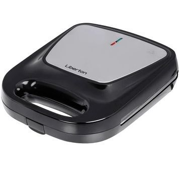 Мультимейкер Liberton LSM-5107, Black/Silver, горішки 12шт, трикутні сендвічі 4шт, 1400W, індикатор живлення та готовності, автоматичний контроль температури, 4в1 гриль, антипригарне покриття, бельгійські вафлі 2шт