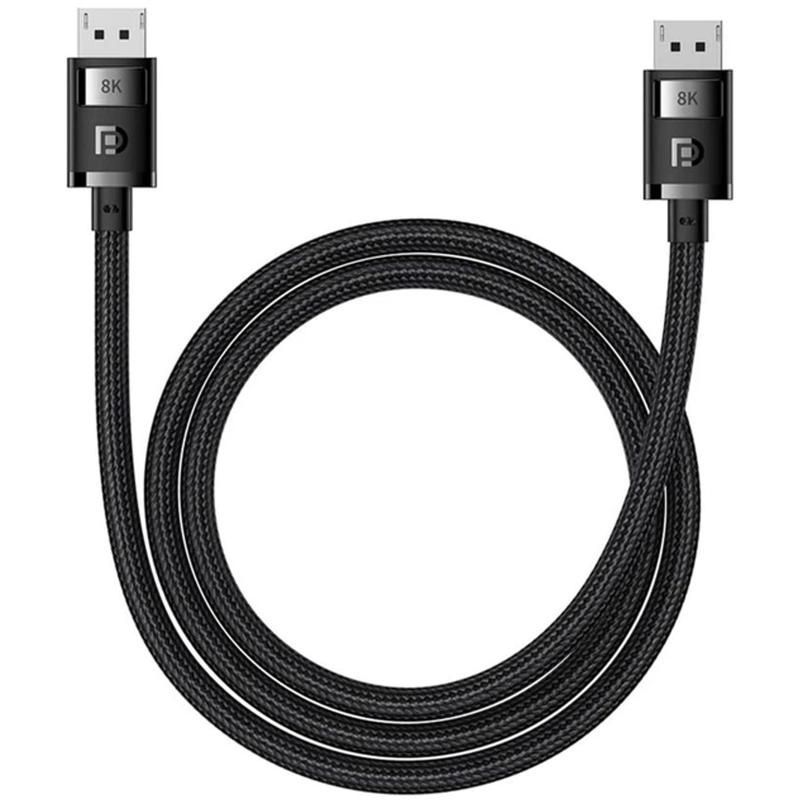 Кабель Baseus High Definition Series DP 8K to DP 8K (1.5 м), плетеный, папа-папа, Cluster Black