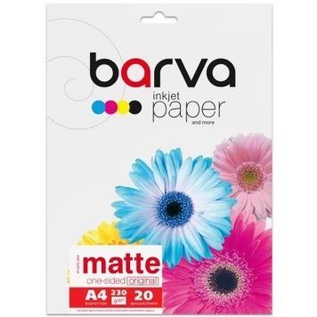 Фотопапір Barva, матовий, 230 г/м&sup2;, серія "Original" (IP-A230-204), 20 арк, A4