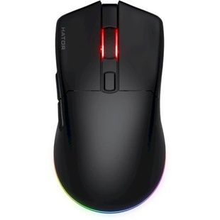 Миша бездротова Hator Pulsar 3, Black, оптична (сенсор PixArt PMW 3311), RGB підсвічування, 12000 dpi, перемикачі HATOR Optical 100M / Kailh 3M, акумулятор 600 mAh (HTM630), 35G, Bluetooth / USB 2.4 GHz / USB