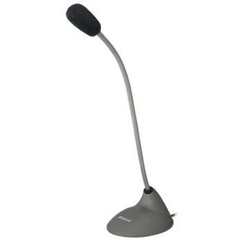 Микрофон Defender MIC-111 Gray, на подставке (64111), 3.5 мм jack, 1.5 м, на подставке, Grey