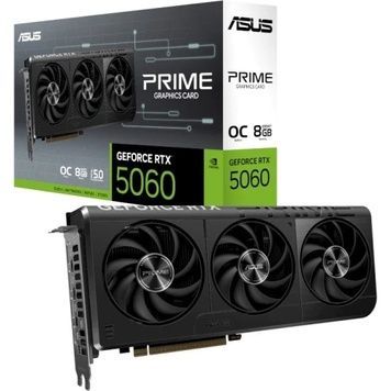 Відеокарта GeForce RTX 5060, Asus, 128-bit, PRIME OC, 8-pin (PRIME-RTX5060-O8G), 2595/28000 MHz, HDMI/3xDP, 8Gb GDDR7