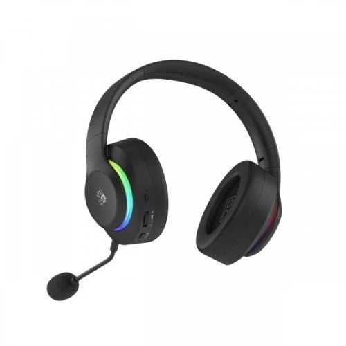 Навушники бездротові Bloody GR520, Black, RGB підсвічування, динаміки 50 мм, Bluetooth 5.3 / USB 2.4 GHz / 3.5 мм, 105 дБ, мікрофон, 16 Ом, 1050 mAh